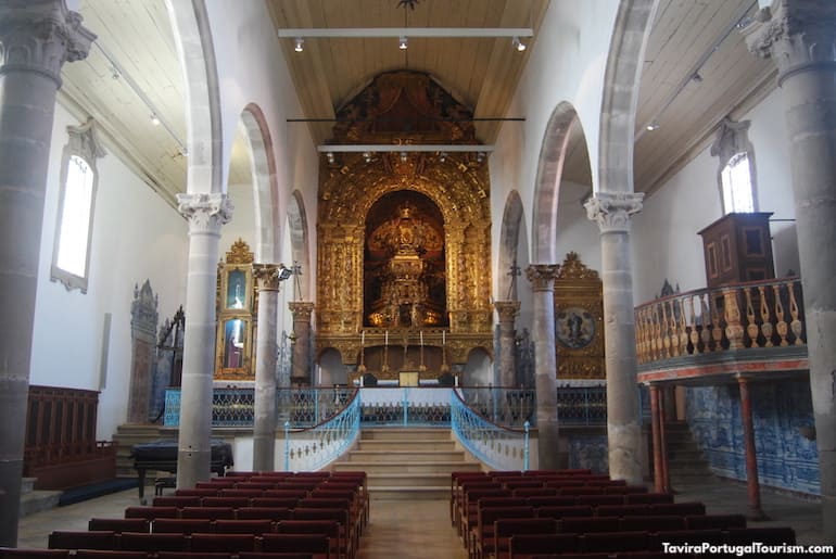The baroque interior of Misericórdia Church, Tavira