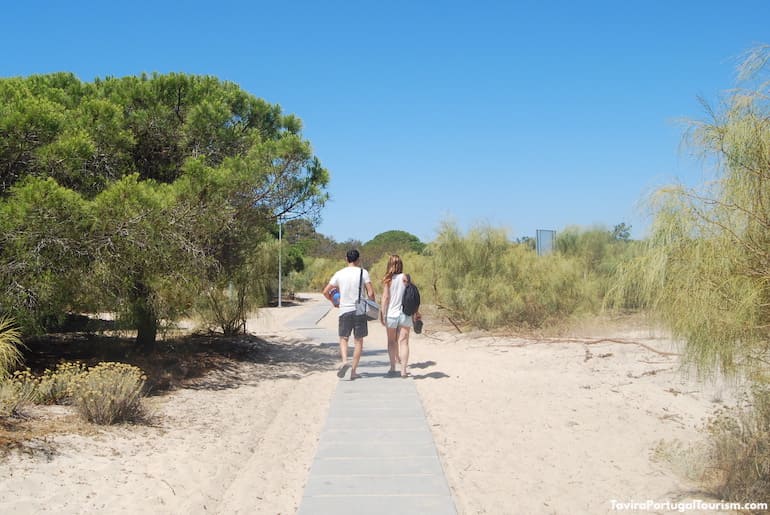 Boardwalk to the beach of Ilha de Tavira